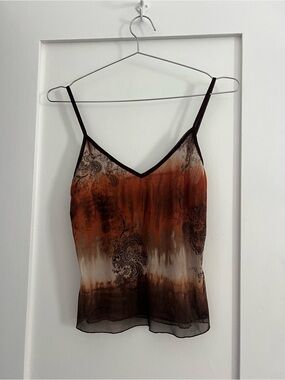 Women's Brown Ombre Paisley Slip Y2K Tank Top